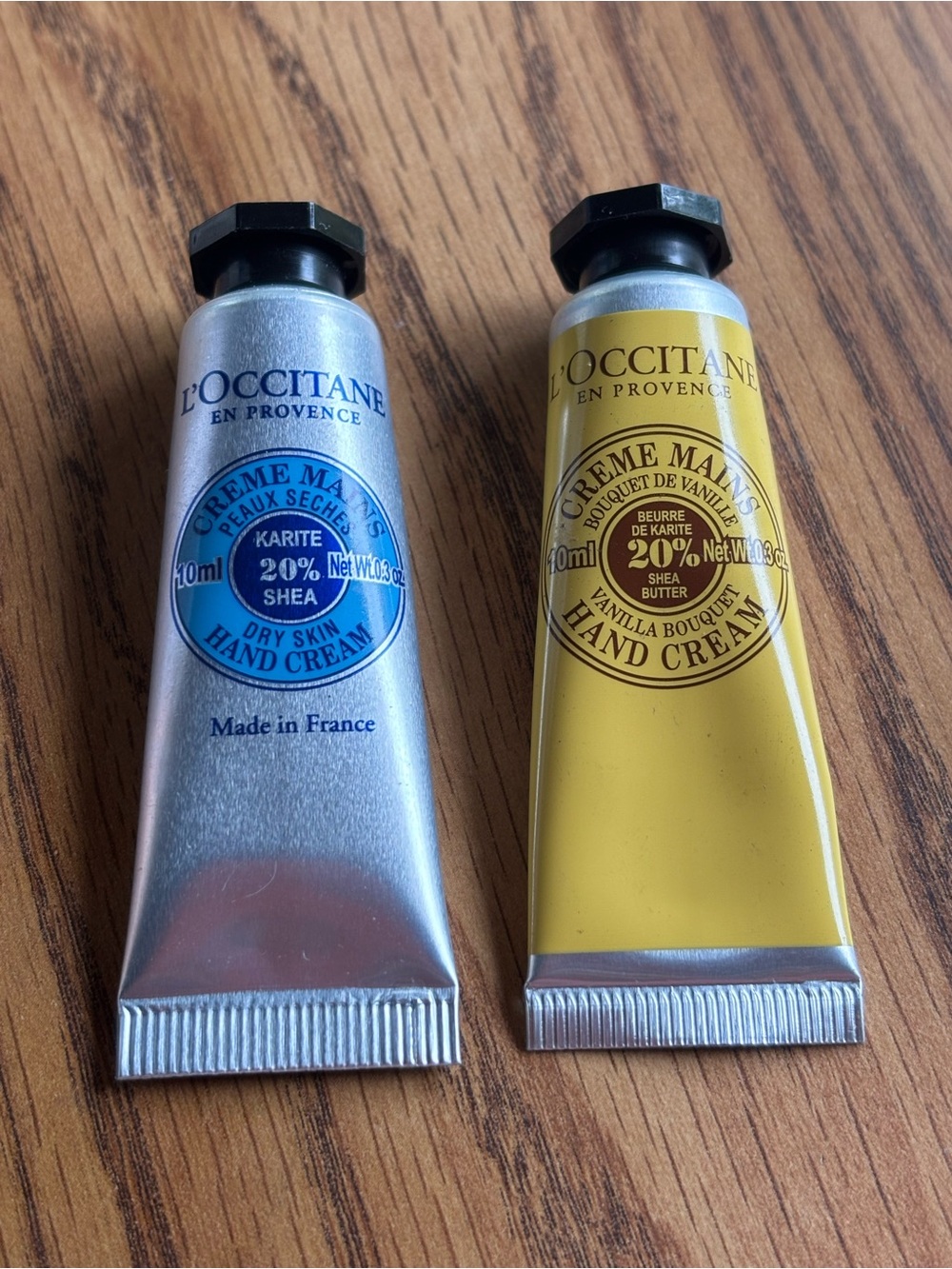 L'Occitane Karite Shea Hand Cream - Dry Skin & Vanilla- Mini 10 ml. Set/2 NWOB